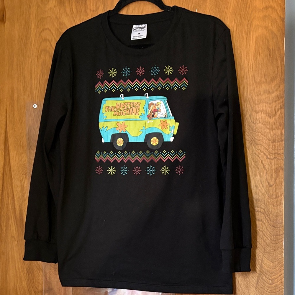 Scooby Doo Black Mystery Machine Long Sleeve Shirt